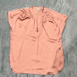 Lucky Brand Womens Short Sleeve V-Neck Blouse Top